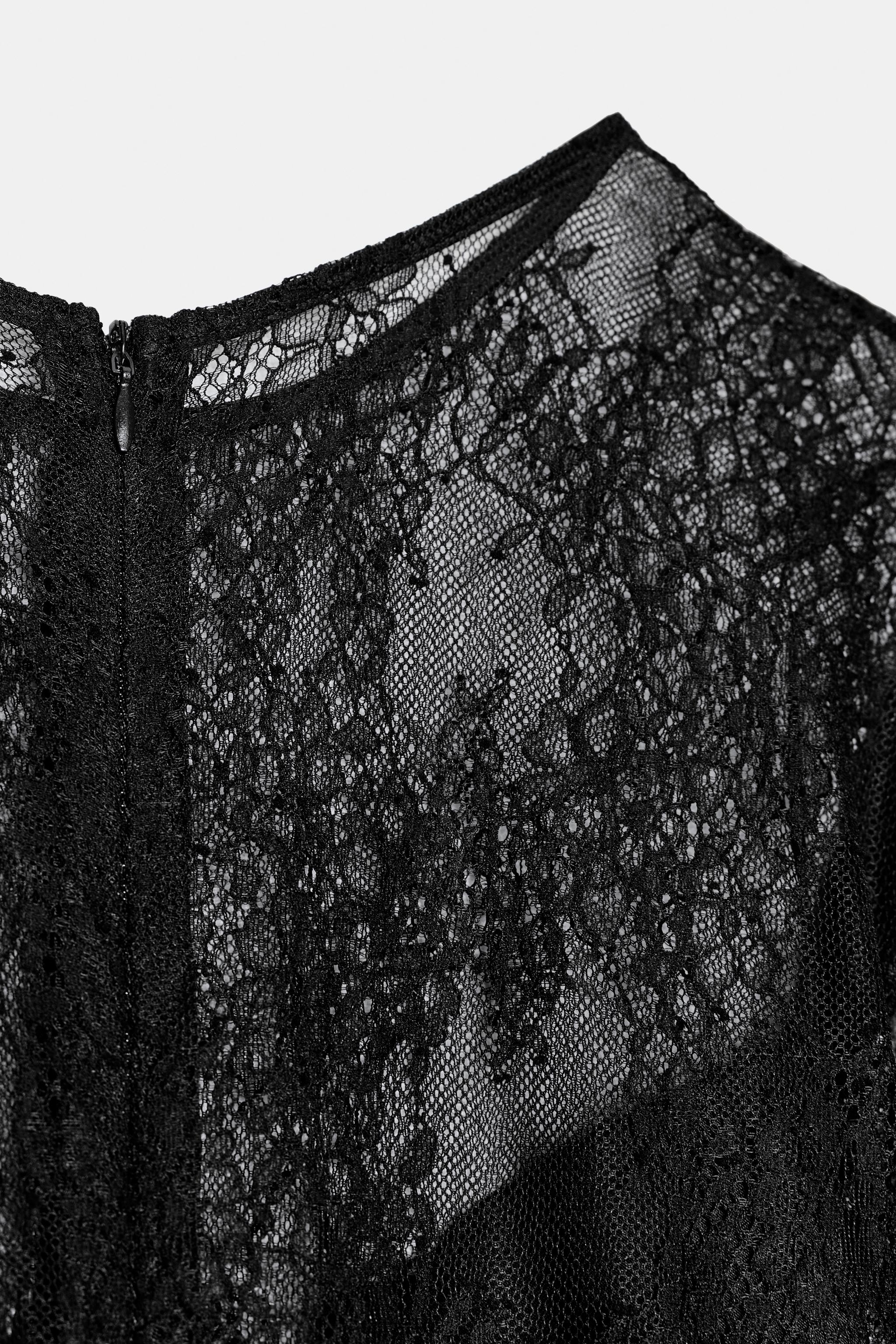 LONG COMBINATION LACE DRESS